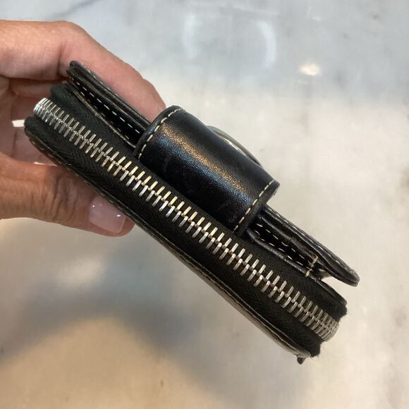 Dooney & Bourke Black Pebbled Leather Bifold Wallet - Picture 9 of 14